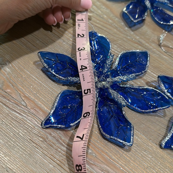 Blue Poinsettia Ornaments - Picture 8 of 9